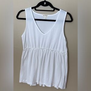 Derek Heart White V-Neck Flowy Tank